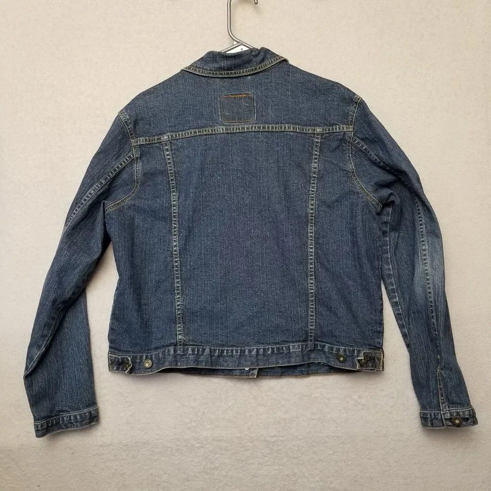 LEVI'S TRUCKER Button-Up Denim Blue Jacket - Youth‎ Size XL 16/18 With Stretch